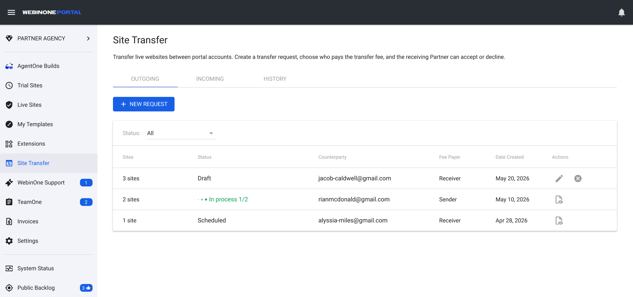 Site Transfer